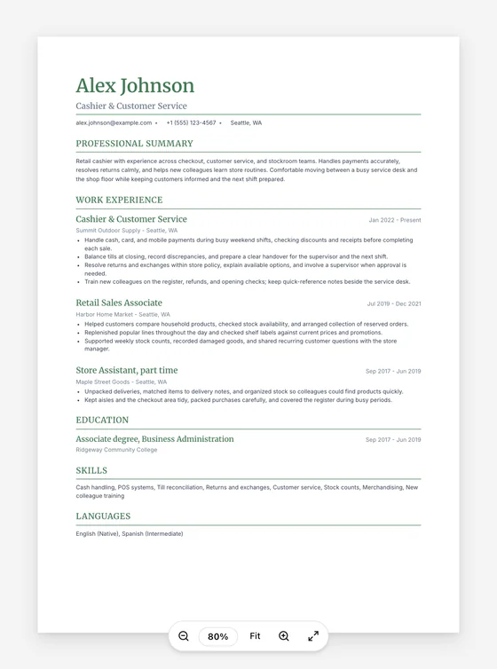 Resume example