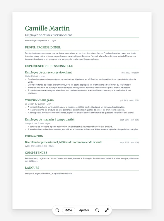 Exemple de CV