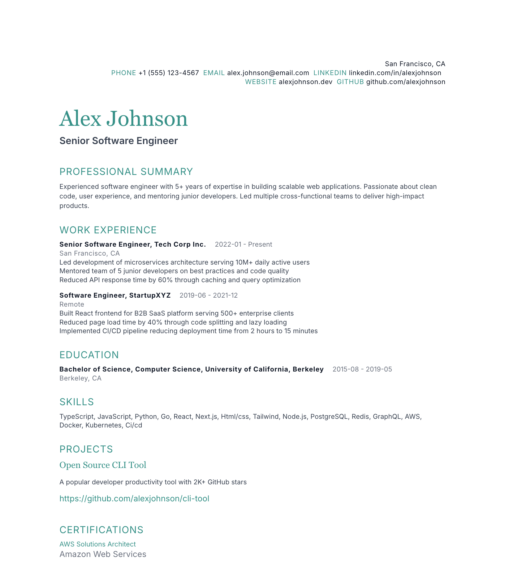 Clean Simple resume template preview