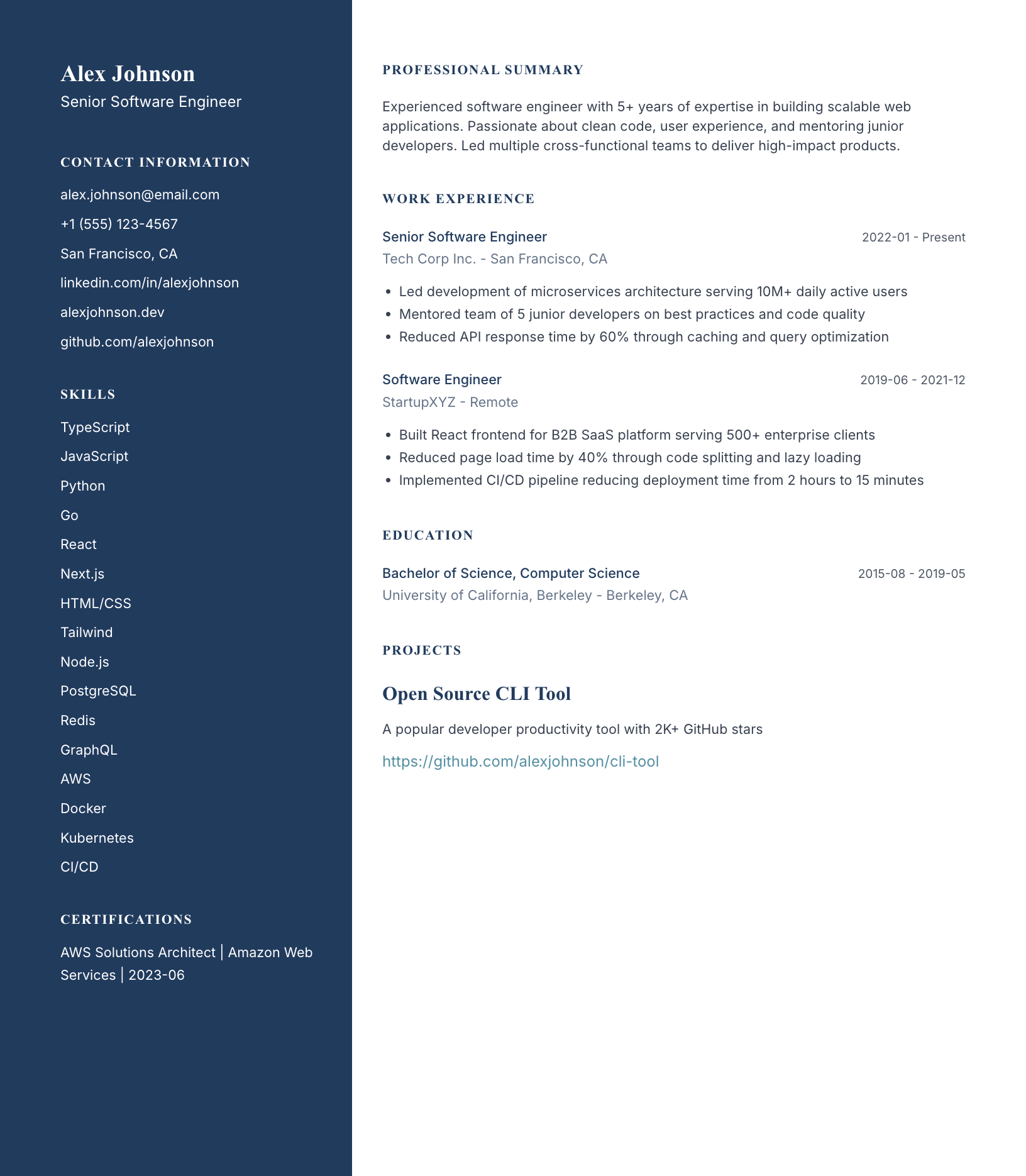 Executive Bold resume template preview